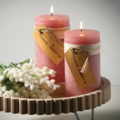 6"H Sullivans Pink Lemonade Timber Pillar, Pink -Sullivans GUEST 0a41b653 40a8 4216 bdd4 3656acfab3a0