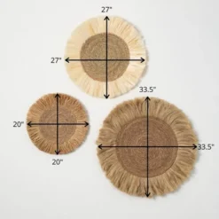 Sullivans Rattan Fiber Wall Medallions Set Of 3, 33.5"H, 27"H & 20"H Brown -Sullivans GUEST 1ab38b86 7fe9 42b5 92c4 1e2c6a45fa7b