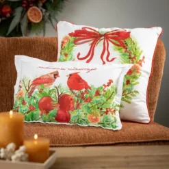 Sullivans Pine And Fruit Wreath Decorative Pillow Multicolor 18"H -Sullivans GUEST 1c0f9f9e 0336 4f3d 8ebd a0e3c026a5f8