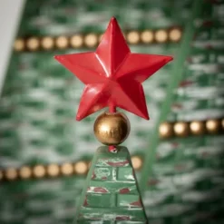 18.25"H, 23"H And 27"H Sullivans Textured Metal Tree - Set Of 3, Christmas Decor, Green