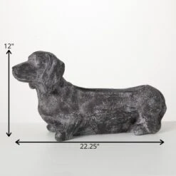12"H Sullivans Gray Dachshund Planter, Gray -Sullivans GUEST 67615fa2 51e4 4126 8423 d6ee21a15870