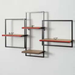 Sullivans Quadrate Open Wood Wall Shelf 20"H Black 9 Sullivans Quadrate Open Wood Wall Shelf 20"H Black -Sullivans GUEST 87b6c778 339b 4e67 9f88 f551dd0c3eed