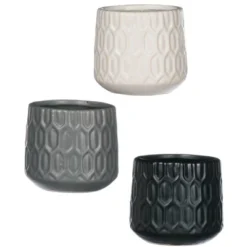 Sullivans Set Of 3 Mini Planters 3"H Gray