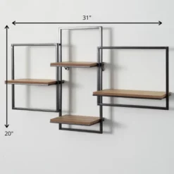 Sullivans Quadrate Open Wood Wall Shelf 20"H Black 8 Sullivans Quadrate Open Wood Wall Shelf 20"H Black -Sullivans GUEST 8f1fc26f 91d5 41eb bb3c e95346099fcd