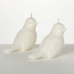 3.5"H Sullivans White Bird Candle - Set Of 2, White -Sullivans GUEST a4d355fc 9d27 4d75 b76c 31e1f084b70f