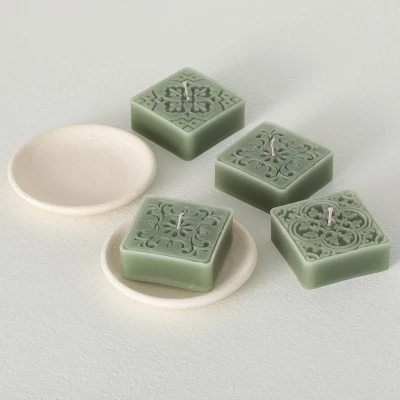Sullivans Green Candles And Dish Gift Set, Green 5 Sullivans Green Candles And Dish Gift Set, Green - Image 3