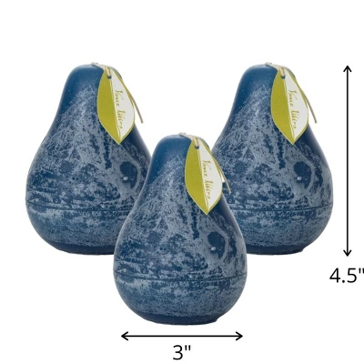 English Blue Timber Pear Candles - Set Of 3 5 English Blue Timber Pear Candles - Set Of 3 - Image 3